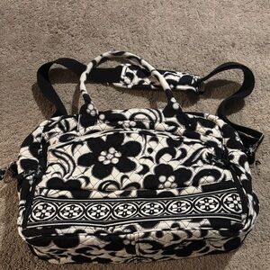 Vera Bradley Black and White Floral Laptop Bag
